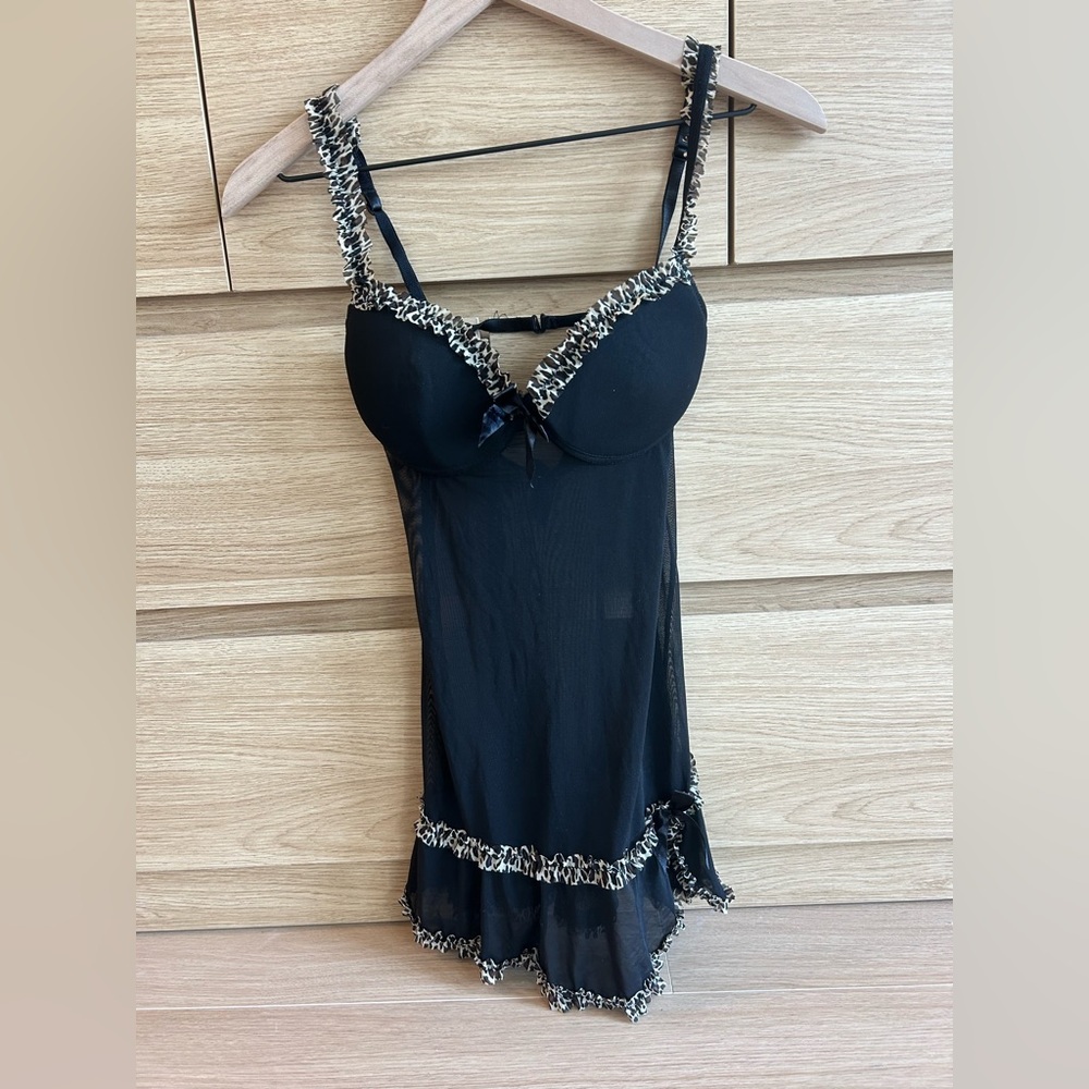 Vintage Y2K Rampage Cheetah Slip Dress Lingerie